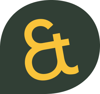 Impulsgebende Seminare und Coaching Illustration: Ampersand in gelb auf grünem Hintergrund – zentrales Designelement von SEIN & SELBST